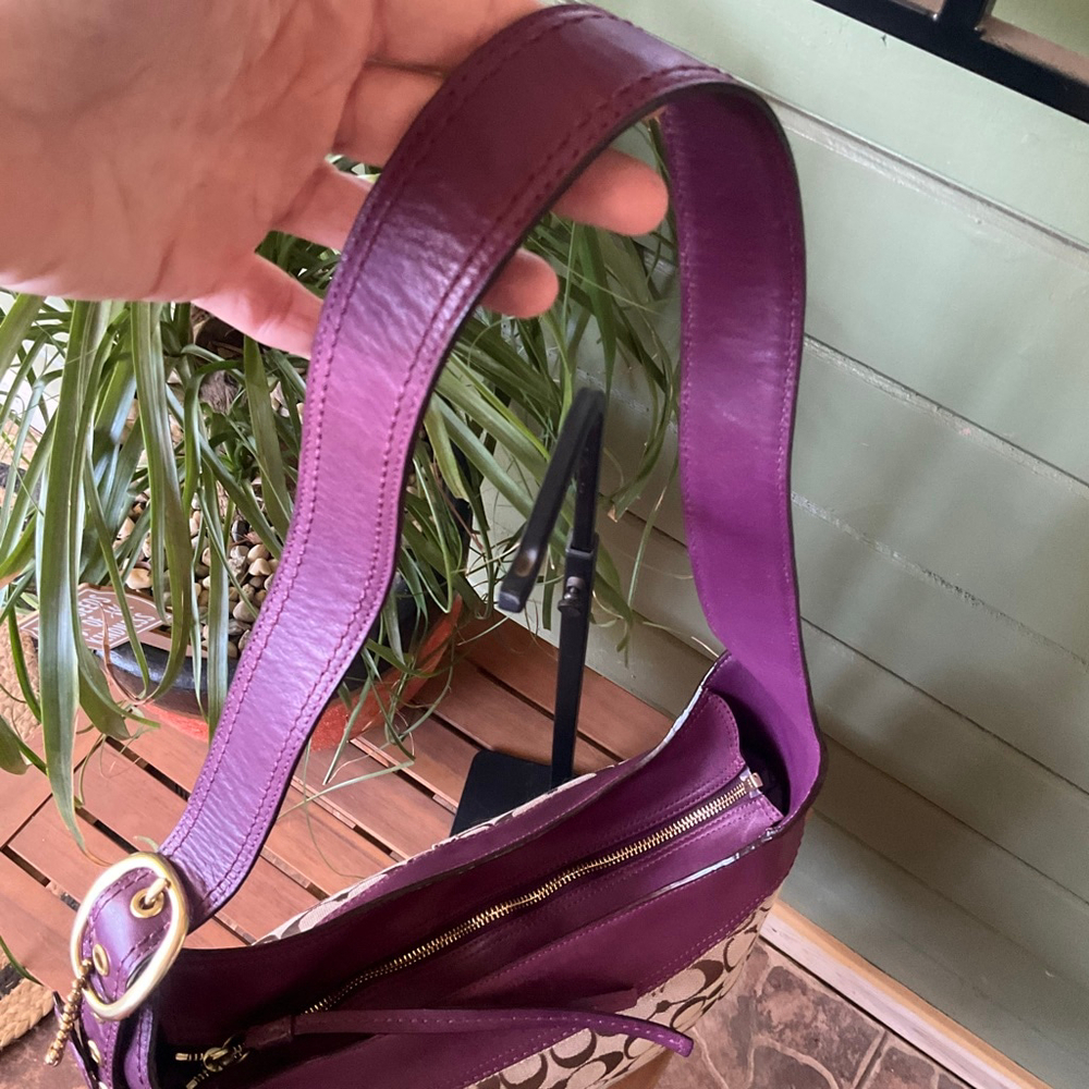 COACH Bleeker Sophie Signature Hobo Brown/Purple EUC Vintage - Picture 6 of 8